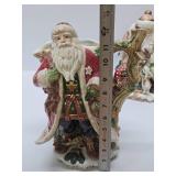 2 Large FITZ & FLOYD Santa Claus Christmas Items - Biscuit Jar & Large Figurine