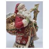 2 Large FITZ & FLOYD Santa Claus Christmas Items - Biscuit Jar & Large Figurine