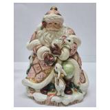 2 Large FITZ & FLOYD Santa Claus Christmas Items - Biscuit Jar & Large Figurine