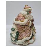 2 Large FITZ & FLOYD Santa Claus Christmas Items - Biscuit Jar & Large Figurine