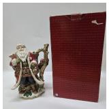 2 Large FITZ & FLOYD Santa Claus Christmas Items - Biscuit Jar & Large Figurine