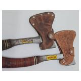 Pair of ESTWING Hatchets w/Leather Headcovers