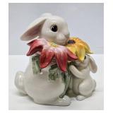 FITZ & FLOYD "Bunny Blooms" Cookie or Biscuit Jar