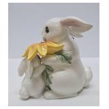 FITZ & FLOYD "Bunny Blooms" Cookie or Biscuit Jar
