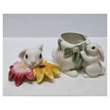 FITZ & FLOYD "Bunny Blooms" Cookie or Biscuit Jar