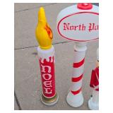 Great Group of Working Vintage Christmas Blowmold Yard Decorations