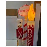 Great Group of Working Vintage Christmas Blowmold Yard Decorations