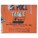 Vintage JR. POOL Table by the Frederick Willys Company in Farmington, MN w/ Original Box