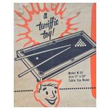 Vintage JR. POOL Table by the Frederick Willys Company in Farmington, MN w/ Original Box