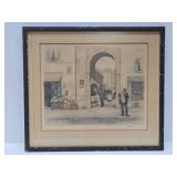 Excellent Vintage Framed Signed Colored Etching by Tavik Frantisek Simon (1877-1942)