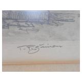 Excellent Vintage Framed Signed Colored Etching by Tavik Frantisek Simon (1877-1942)