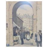 Excellent Vintage Framed Signed Colored Etching by Tavik Frantisek Simon (1877-1942)