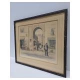 Excellent Vintage Framed Signed Colored Etching by Tavik Frantisek Simon (1877-1942)