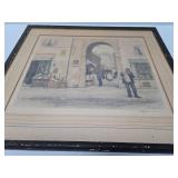 Excellent Vintage Framed Signed Colored Etching by Tavik Frantisek Simon (1877-1942)