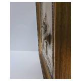 Great Looking Vintage Ornately Framed Embossed Metal Frieze Artwork - Man on Camel