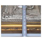 Great Looking Vintage Ornately Framed Embossed Metal Frieze Artwork - Man on Camel