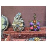 Jewelry Box Full of Vintage Signed & Unsigned Jewelry