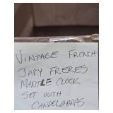 Ornate Antique French Japy Freres Mantel Clock Garniture Set w/Candelabras