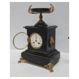 Ornate Antique French Japy Freres Mantel Clock Garniture Set w/Candelabras