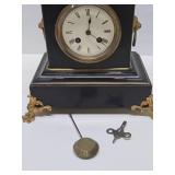 Ornate Antique French Japy Freres Mantel Clock Garniture Set w/Candelabras