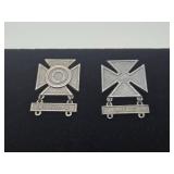 2 WW2 era Sterling Silver Sharpshooter Pins