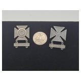 2 WW2 era Sterling Silver Sharpshooter Pins