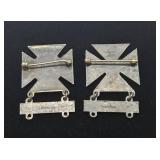 2 WW2 era Sterling Silver Sharpshooter Pins