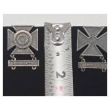 2 WW2 era Sterling Silver Sharpshooter Pins