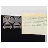 2 WW2 era Sterling Silver Sharpshooter Pins