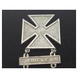 2 WW2 era Sterling Silver Sharpshooter Pins