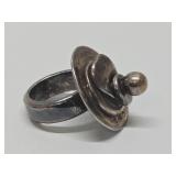 Signed Modernist Sterling Silver Ring by Uno De 50 - Size 6.5