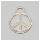 Signed TIFFANY & CO Sterling Silver Peace Sign Pendant