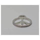 Signed TIFFANY & CO Sterling Silver Peace Sign Pendant