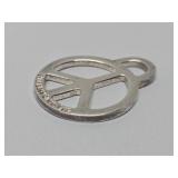 Signed TIFFANY & CO Sterling Silver Peace Sign Pendant