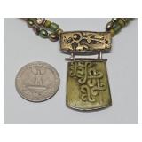 Signed Vintage Camenae JLR Janet Lee Ripley Sterling Silver & Carved Pearl Necklace