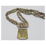 Signed Vintage Camenae JLR Janet Lee Ripley Sterling Silver & Carved Pearl Necklace