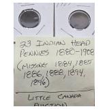 Group of 23 US Indian Head Pennies