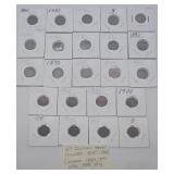 Group of 23 US Indian Head Pennies
