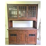Antique Oak Built-In Buffet / Hutch