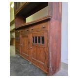 Antique Oak Built-In Buffet / Hutch
