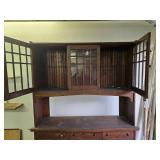 Antique Oak Built-In Buffet / Hutch