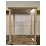 2-Tier Glass & Wood Display Case