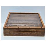 Excellent Antique Hardware Store Slanted Oak Advertising Tool Display Cabinet - Henry L. Hanson Company