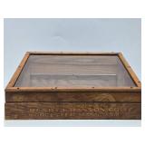Excellent Antique Hardware Store Slanted Oak Advertising Tool Display Cabinet - Henry L. Hanson Company