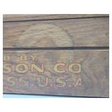 Excellent Antique Hardware Store Slanted Oak Advertising Tool Display Cabinet - Henry L. Hanson Company