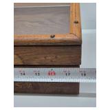 Excellent Antique Hardware Store Slanted Oak Advertising Tool Display Cabinet - Henry L. Hanson Company