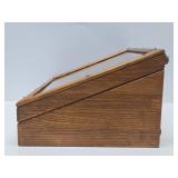 Excellent Antique Hardware Store Slanted Oak Advertising Tool Display Cabinet - Henry L. Hanson Company