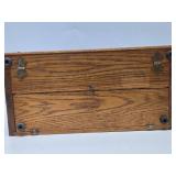 Excellent Antique Hardware Store Slanted Oak Advertising Tool Display Cabinet - Henry L. Hanson Company