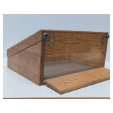 Excellent Antique Hardware Store Slanted Oak Advertising Tool Display Cabinet - Henry L. Hanson Company