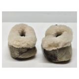 Excellent Vintage Handmade Pair of Reindeer Skin Sami Child Shoes